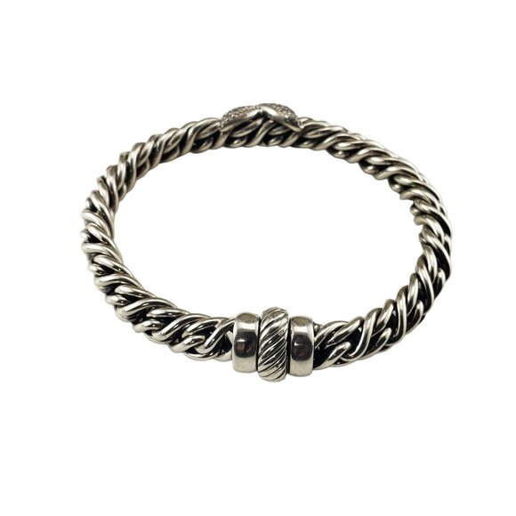 David Yurman Sterling Silver and Diamond Lyrica Bracelet #17078 - Picture 3 of 7